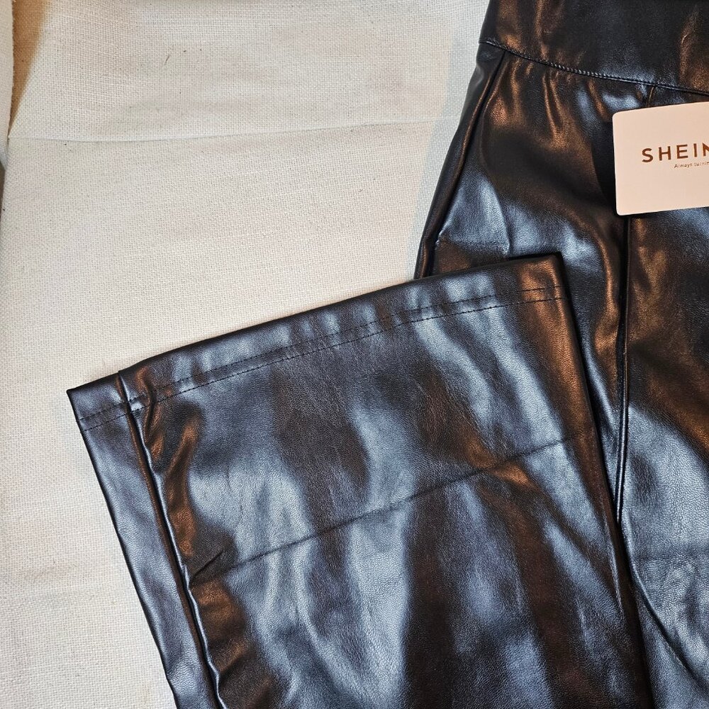 Shein Bae Women's Flare Leg Faux Leather Pants - Small - Picture 3 of 6